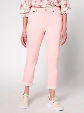 MARTHA STEWART Women's Signature Petite Colored Rolled Hem Ankle Jeans Size 8P